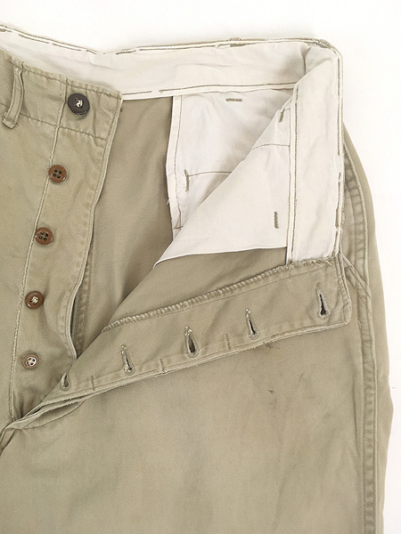 古着 40s 米軍 US ARMY M-45 「45カーキ」 ボタンフライ ミリタリー