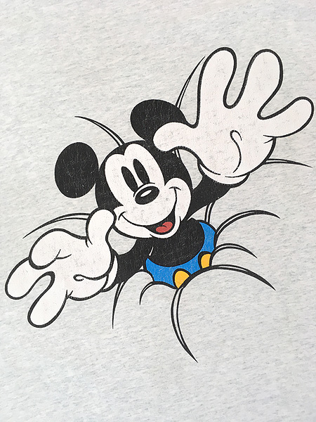 古着 90s Mickey 飛び出す ミッキー だまし絵 Tシャツ XL位 古着
