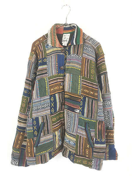 古着 80s ネパール製 Jayli ネイティブ柄 ジャガード コットン パッチ