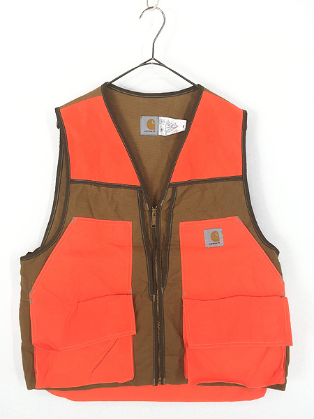 古着 80s USA製 Carhartt ネオン キルティング ブラウン ダック