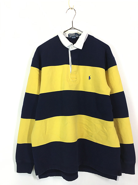 古着 90s Polo Ralph Lauren 紺×黄 ボーダー スウェット ラガー