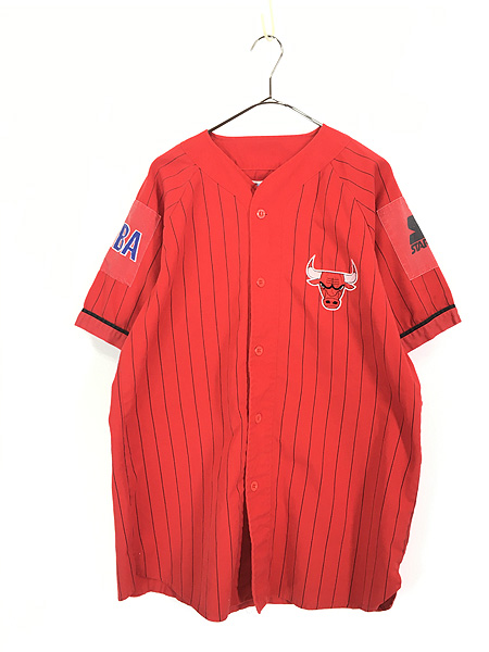 古着 90s STARTER NBA Chicago BULLS ブルズ ストライプ ベースボール
