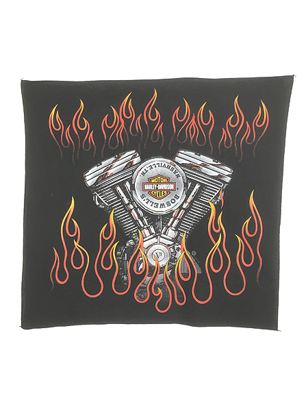 雑貨 古着 90s USA製 HARLEY DAVIDSON V2 エンジン ファイヤー