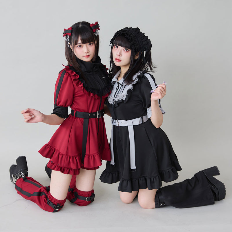 十字架刺繍フリルシスタージャージワンピース – レディース