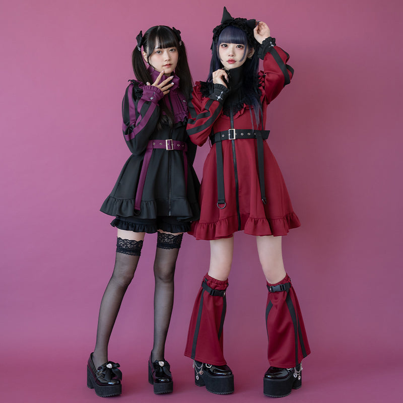 十字架刺繍フリルシスタージャージワンピース – レディース