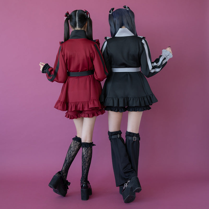 十字架刺繍フリルシスタージャージワンピース – レディース