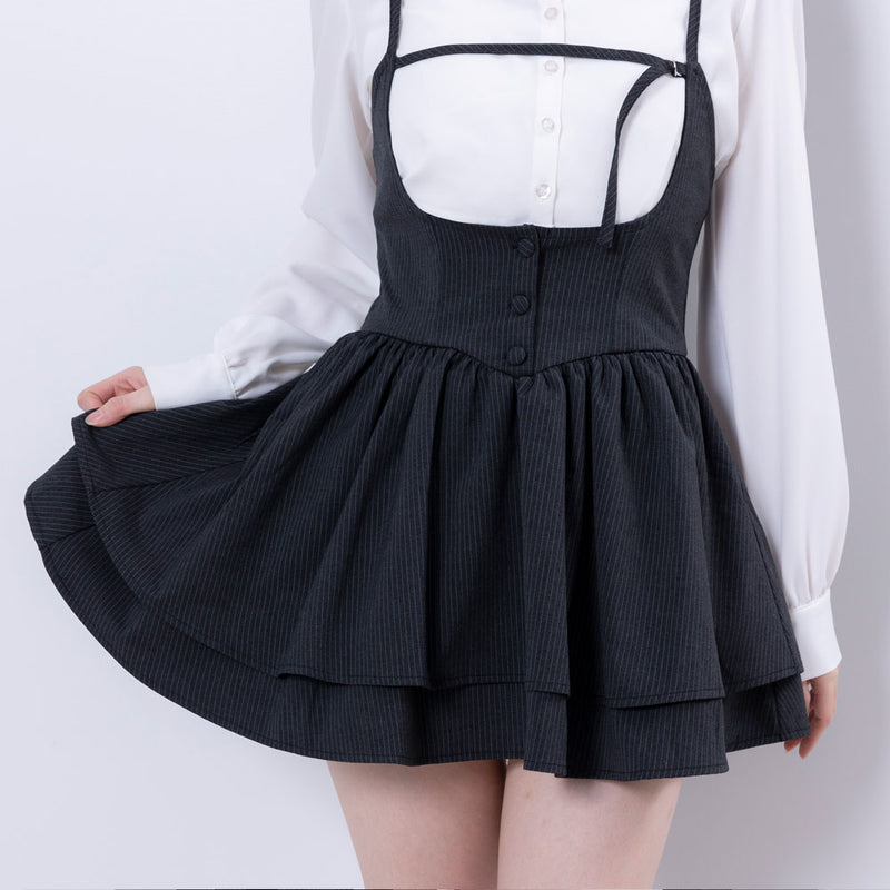 サスペンダーフリルミニスカート – レディースファッション通販の夢