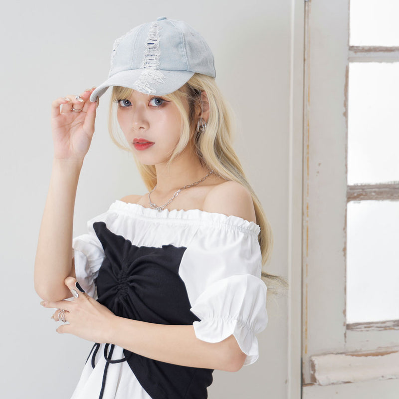 ダメージ加工キャップorロゴヴィンテージ加工キャップ – レディース