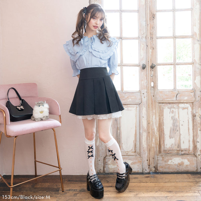 レースフリルプリーツミニスカート – レディースファッション通販の夢