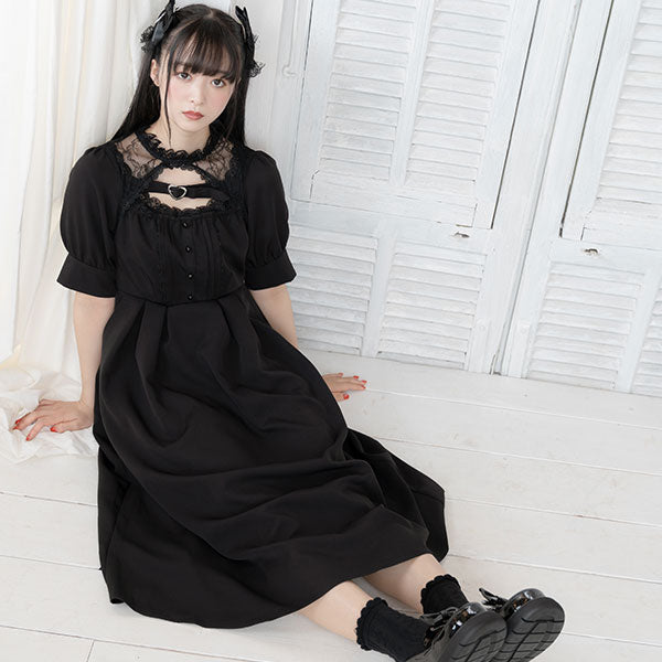 ゴシックヨークレースハートベルトワンピース – レディース