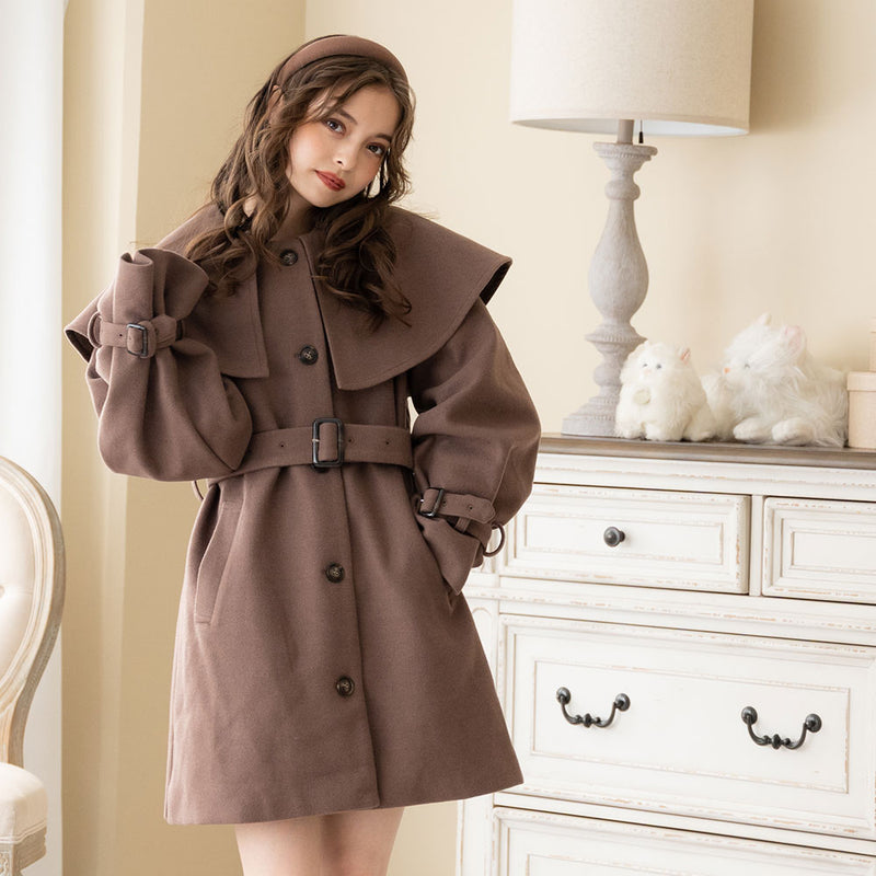 超美品eLLaキルティングケープコート 超美品eLLaキルティングケープ