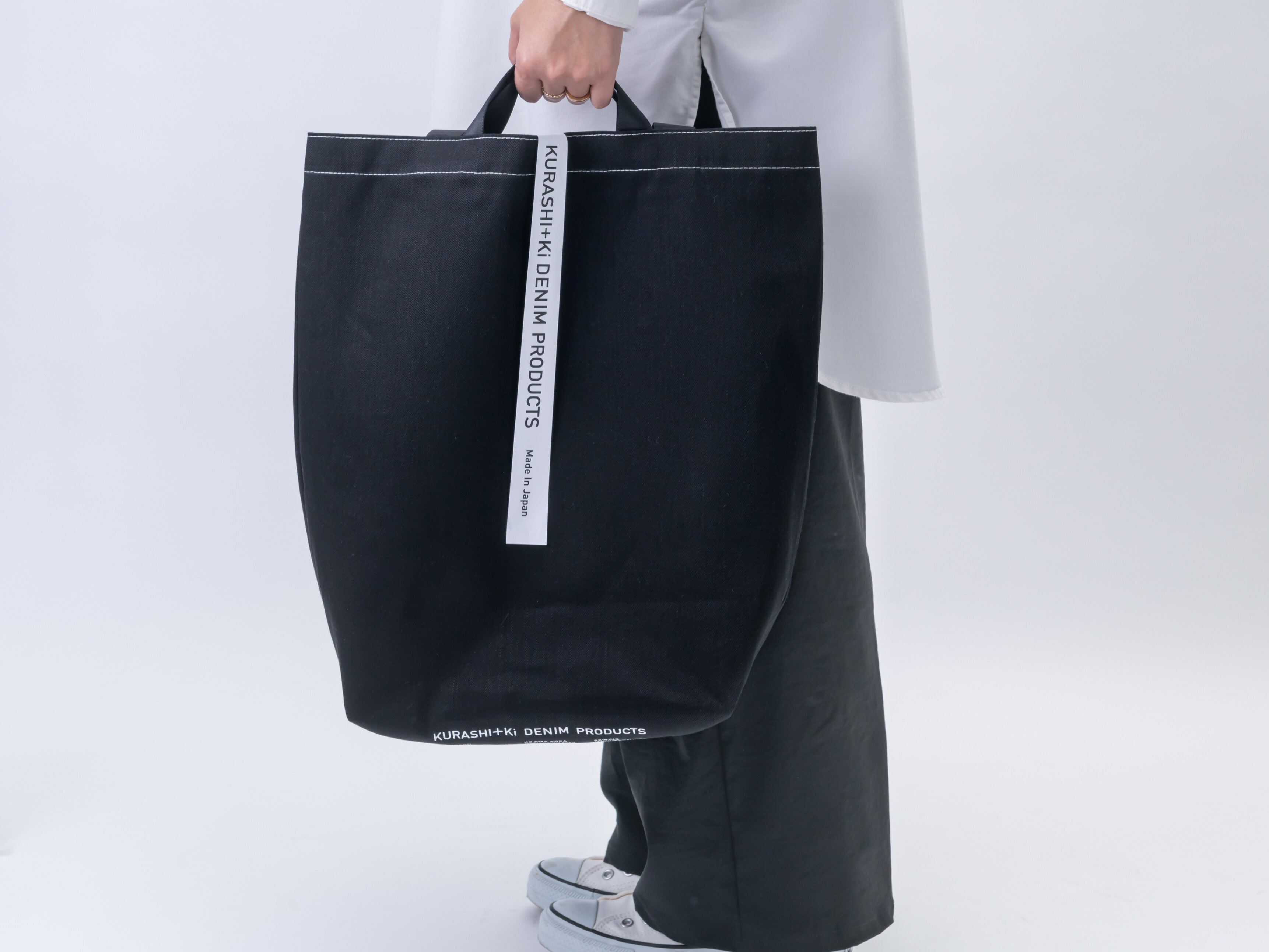 KURASHI+Ki BAG L BK（ショッピングトート・ブラック）(ブラック