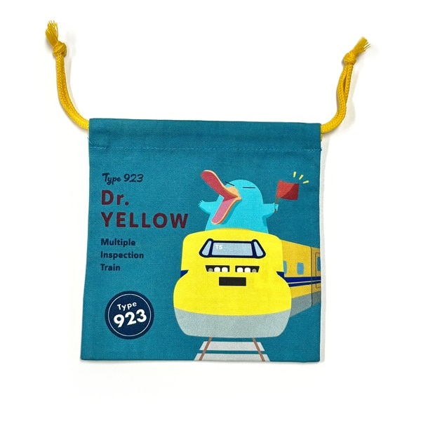 カモノハシのイコちゃん×ドクターイエロー ミニ巾着 グリーン: 鉄道