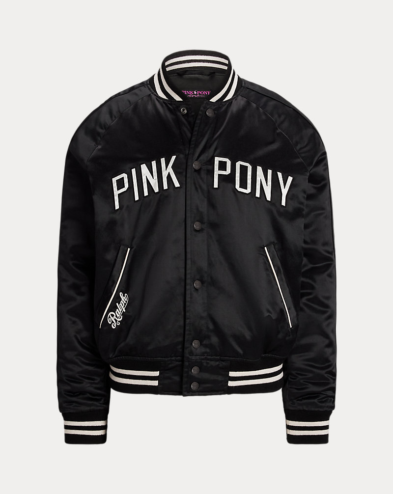 Pink Pony Satin Baseball Jacket for Men | Ralph Lauren® PT
