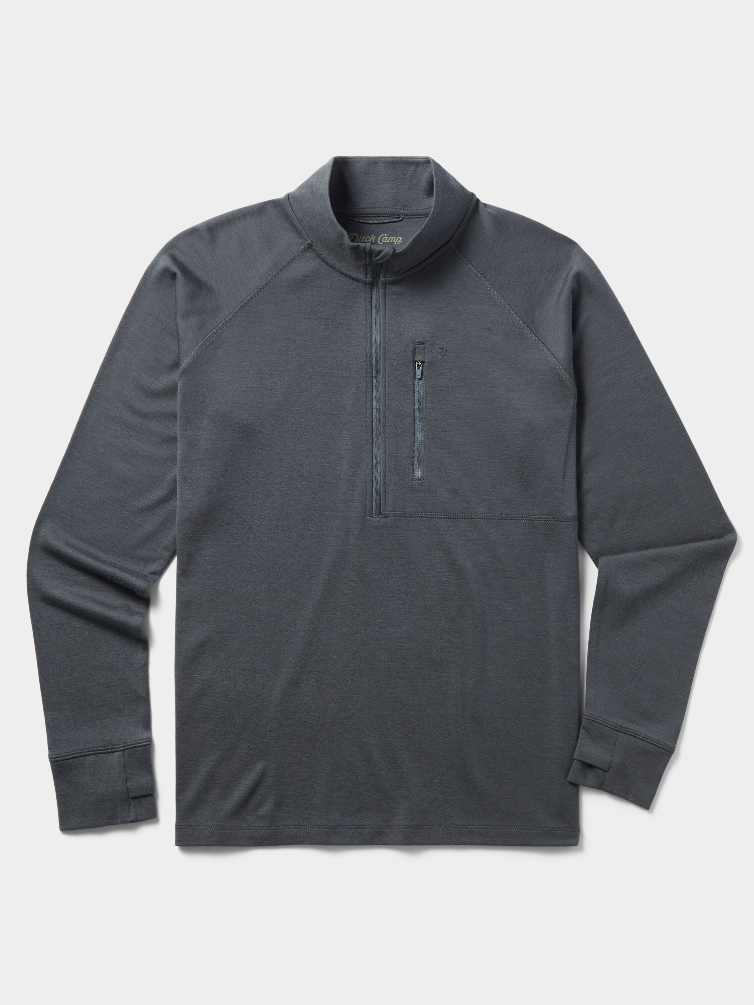 Men's Merino Quarter Zip - Charcoal