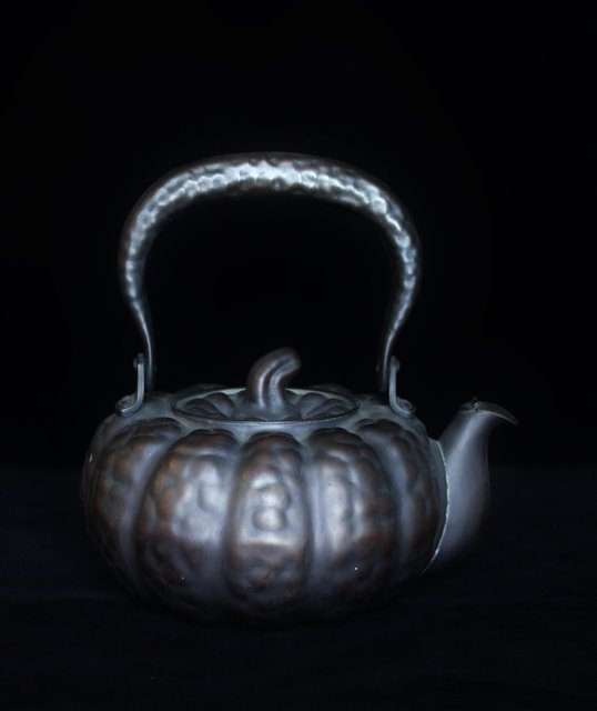 皆川堂 鎚起銅器 南瓜型水注 M063｜骨董店 のびる 古美術 骨董 和風