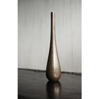 人間国宝 金森映井智/栄一 朧銀 曽呂利/四分一花器 M431｜骨董店