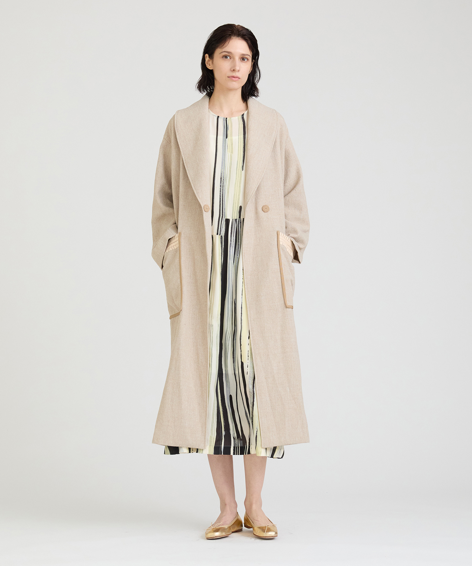 コードエンブロイダリーショールカラーコート ｜ハウス オブ ロータス