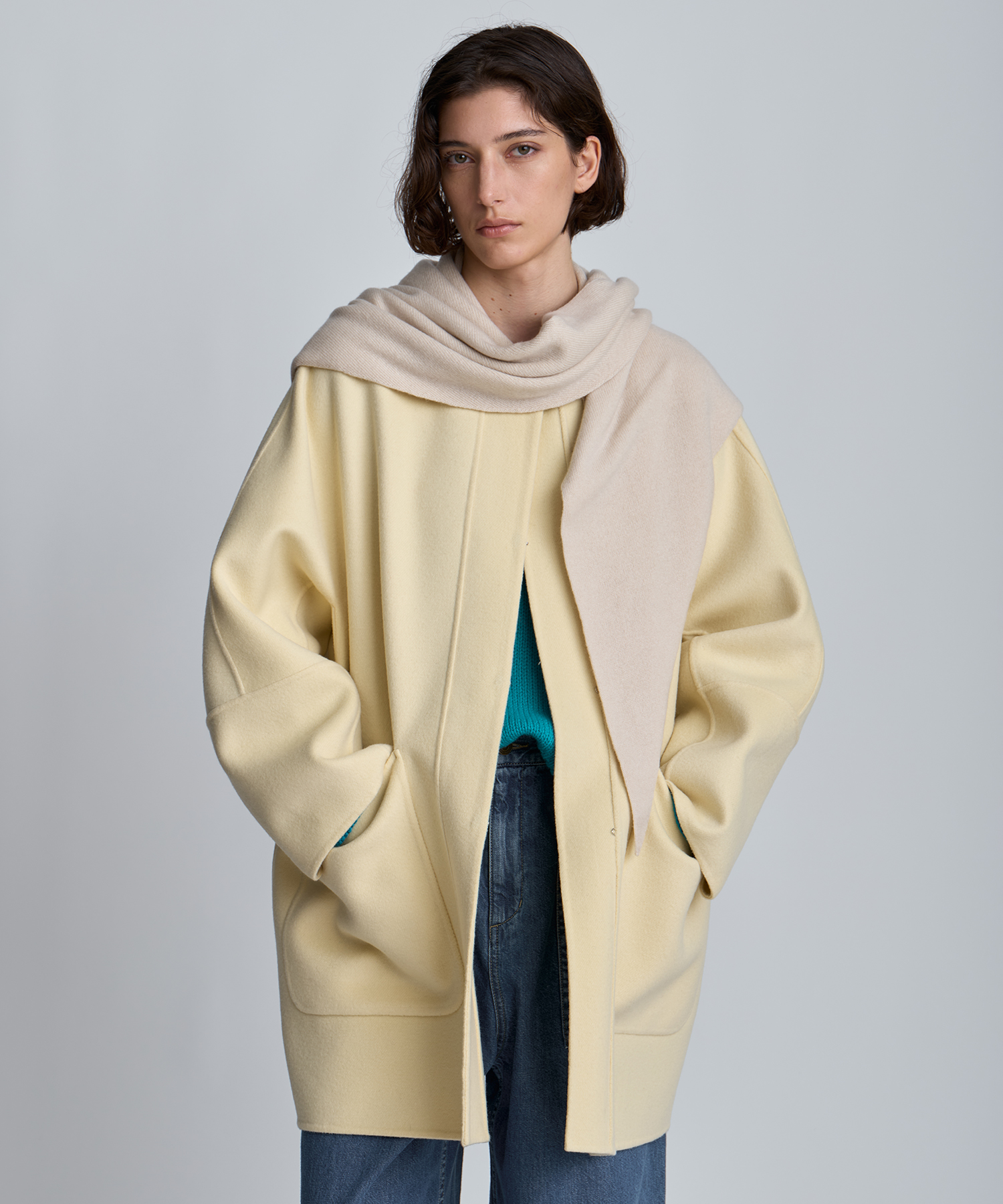 ASAUCE MELER/アソースメレ】シームレストライアングルカシミヤ