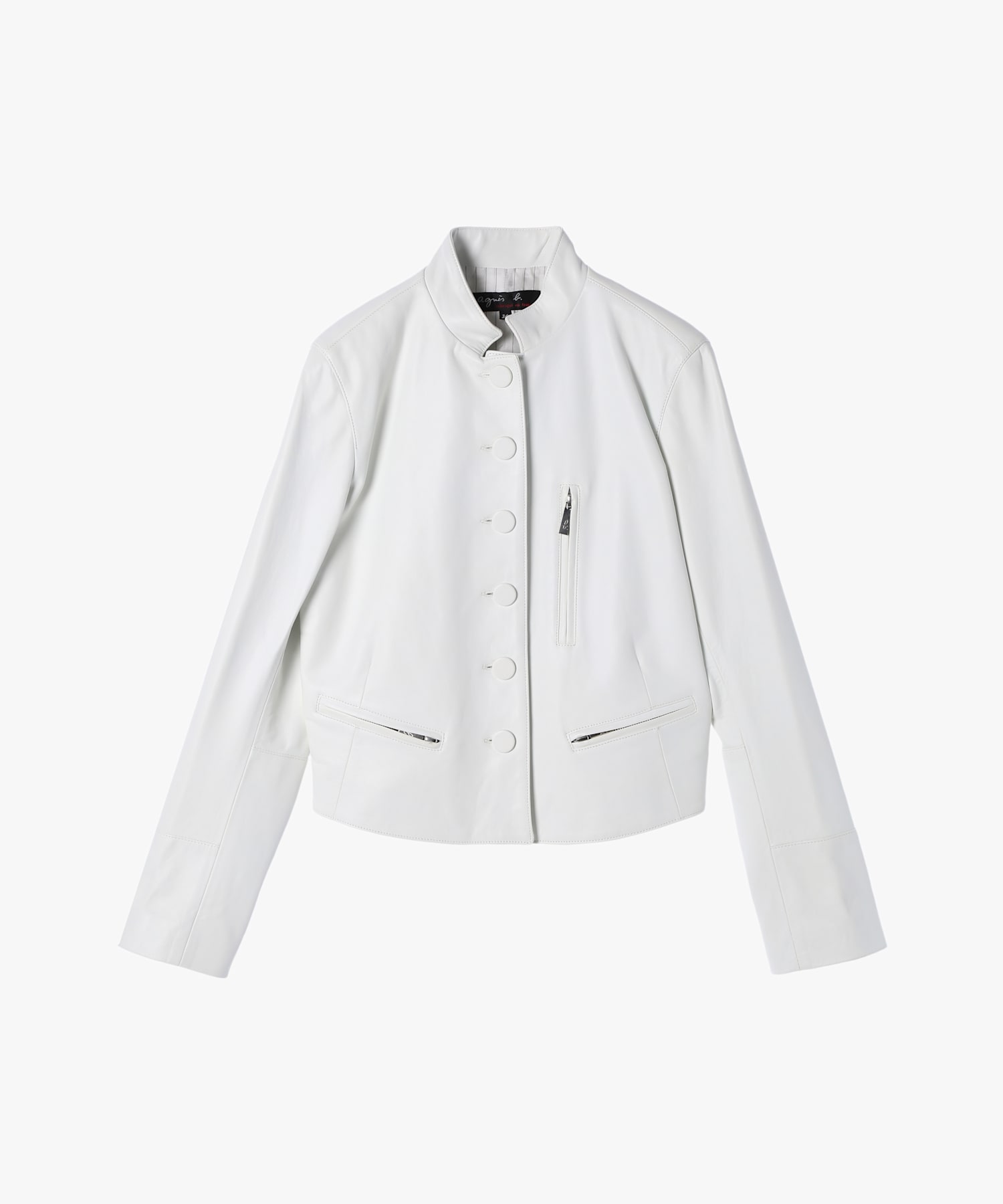 レザー スタンドカラー ジャケット 