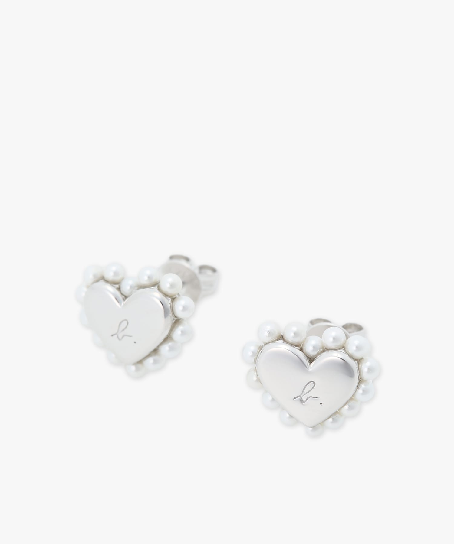 ハート パール スタッド ピアス 