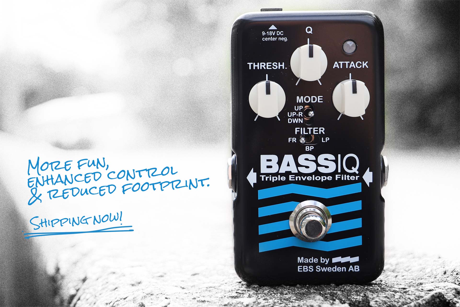 EBS presents the new BassIQ 'Blue Label' envelope filter - EBS