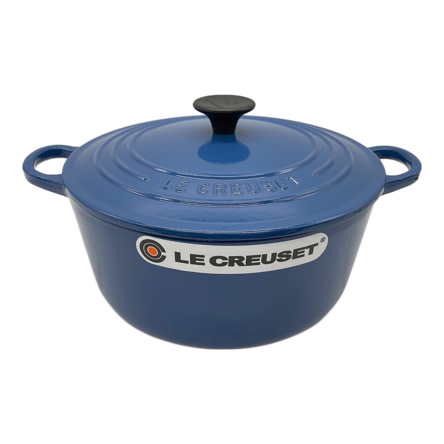 LE CREUSET (ルクルーゼ) 両手鍋 ブルー 22cm ハーモニックブルー