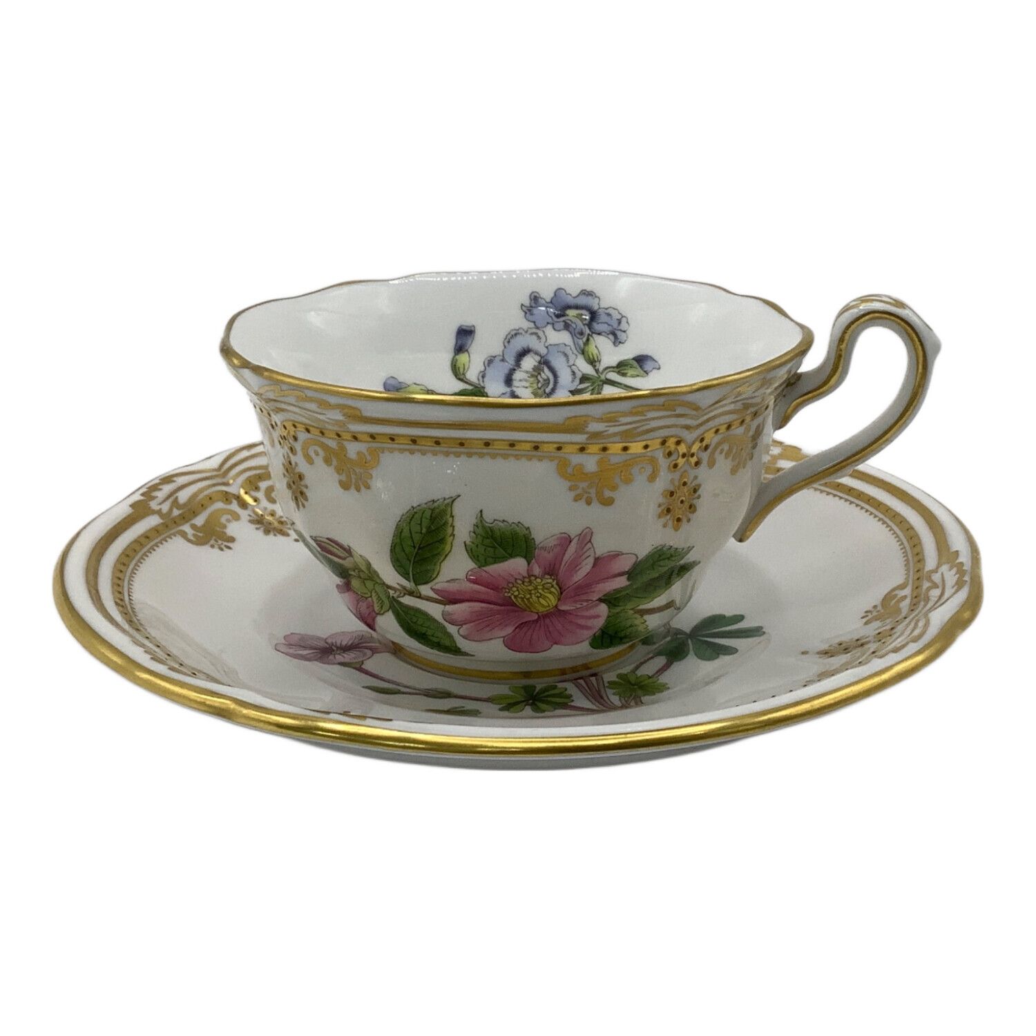 spode (スポード) カップ&ソーサー 金彩 スタッフォードフラワー