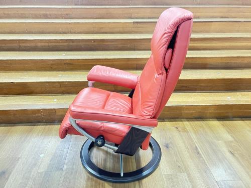 Ekornes (エコーネス) ストレスレスチェア 赤茶色 Mサイズ オットマン