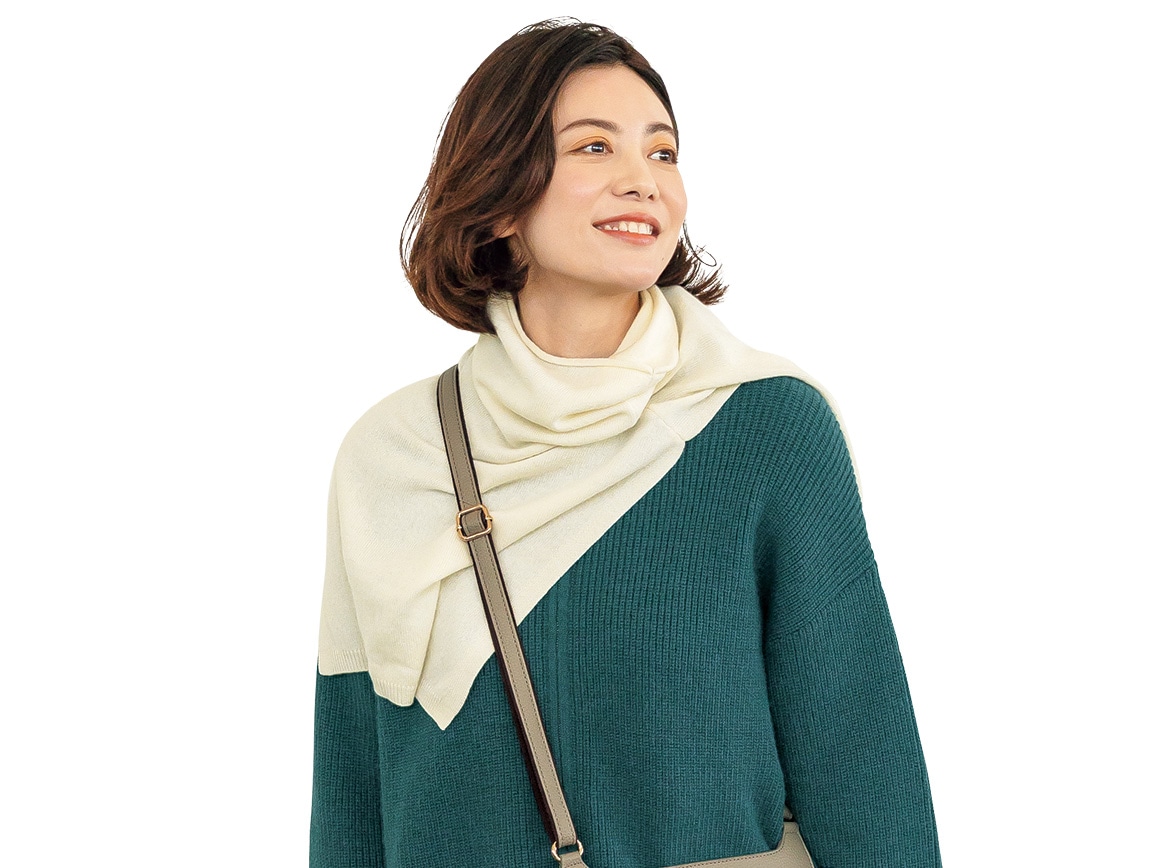 カシミヤ混つけ襟風スヌード(61_ブルー): ｜ カタログ通販のハルメク