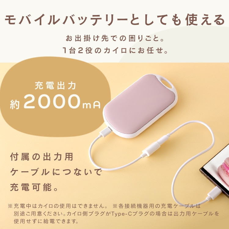 充電式カイロ オーバル アイボリー