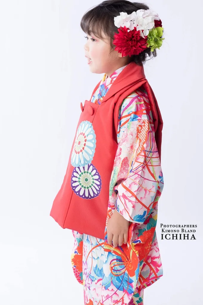 七五三レンタルアンティーク着物 3歳 百花繚乱｜いちは