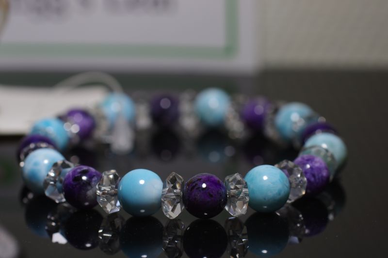 ラリマー＆スギライト＆チャロアイト コンビブレスレット