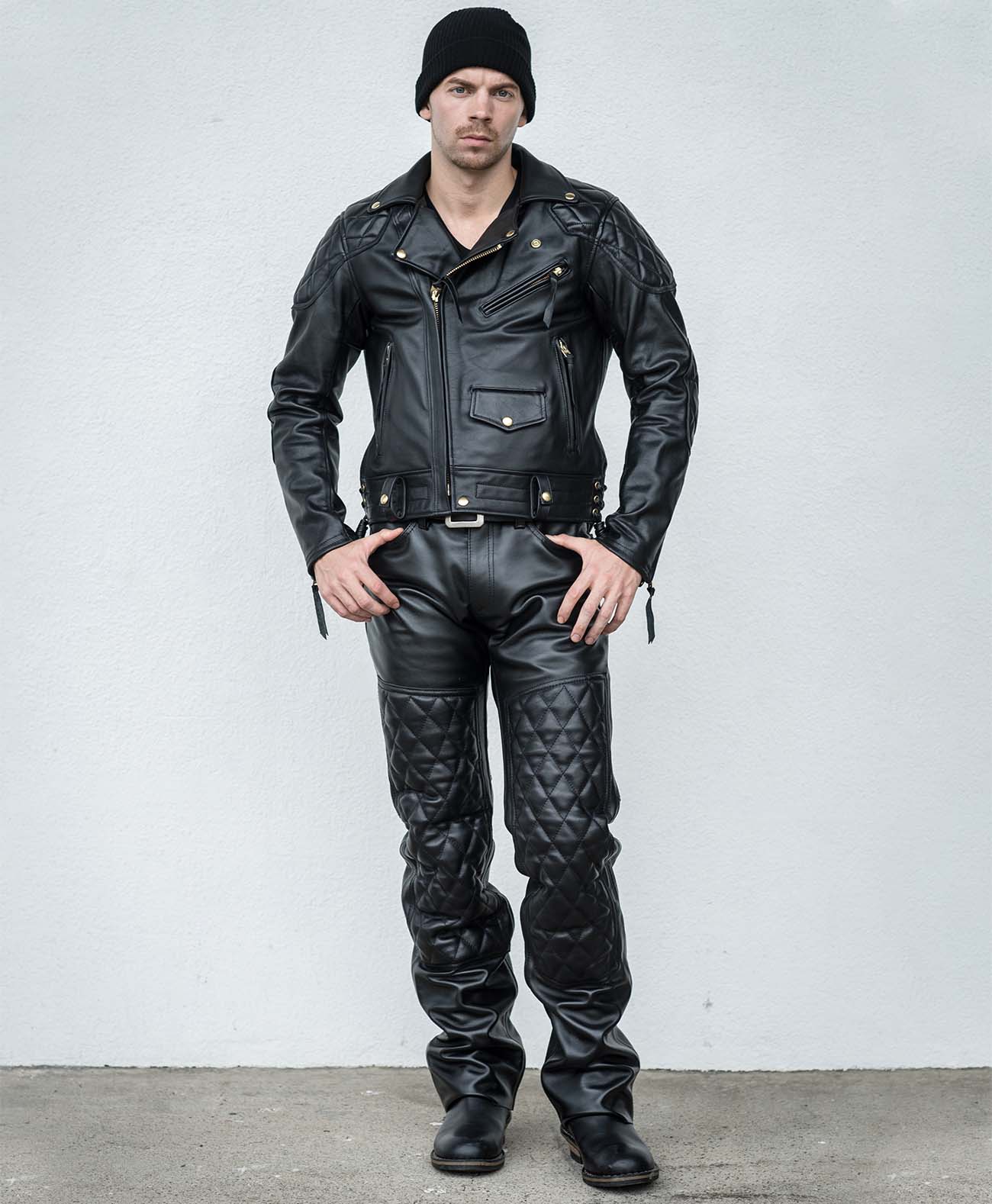 革パンツ ダイヤモンドキルティング レザーパンツ｜カドヤ公式