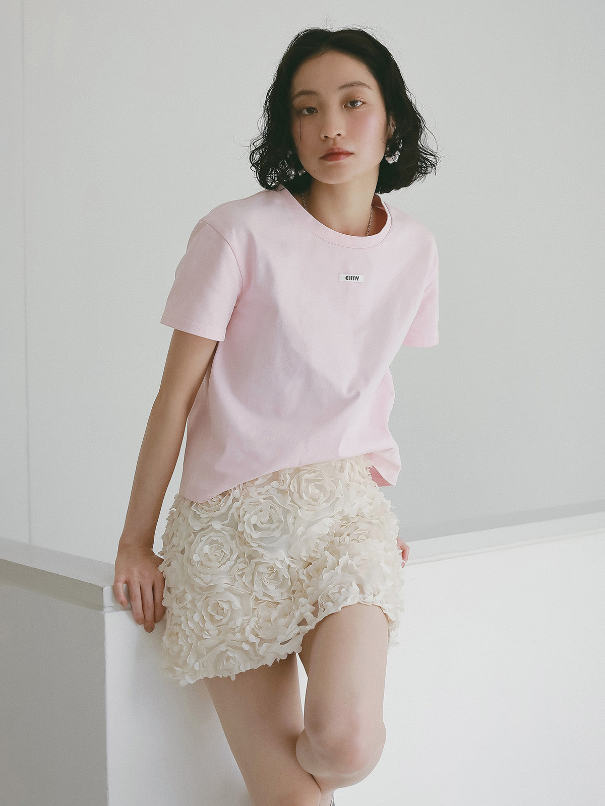 フラワーモチーフミニスカート