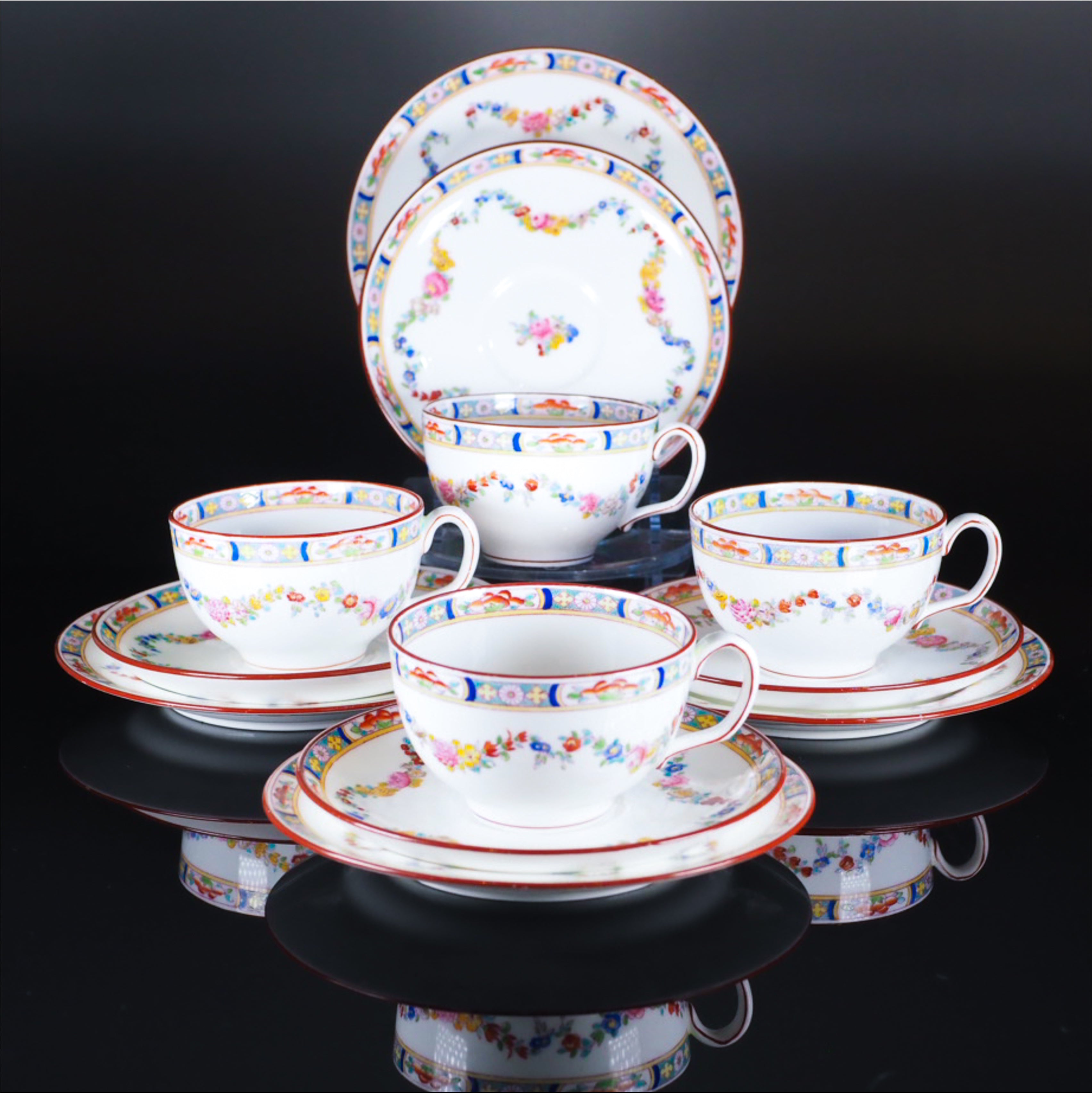 ミントン-ローズガーランド-トリオ - 英国アンティークス アンティーク