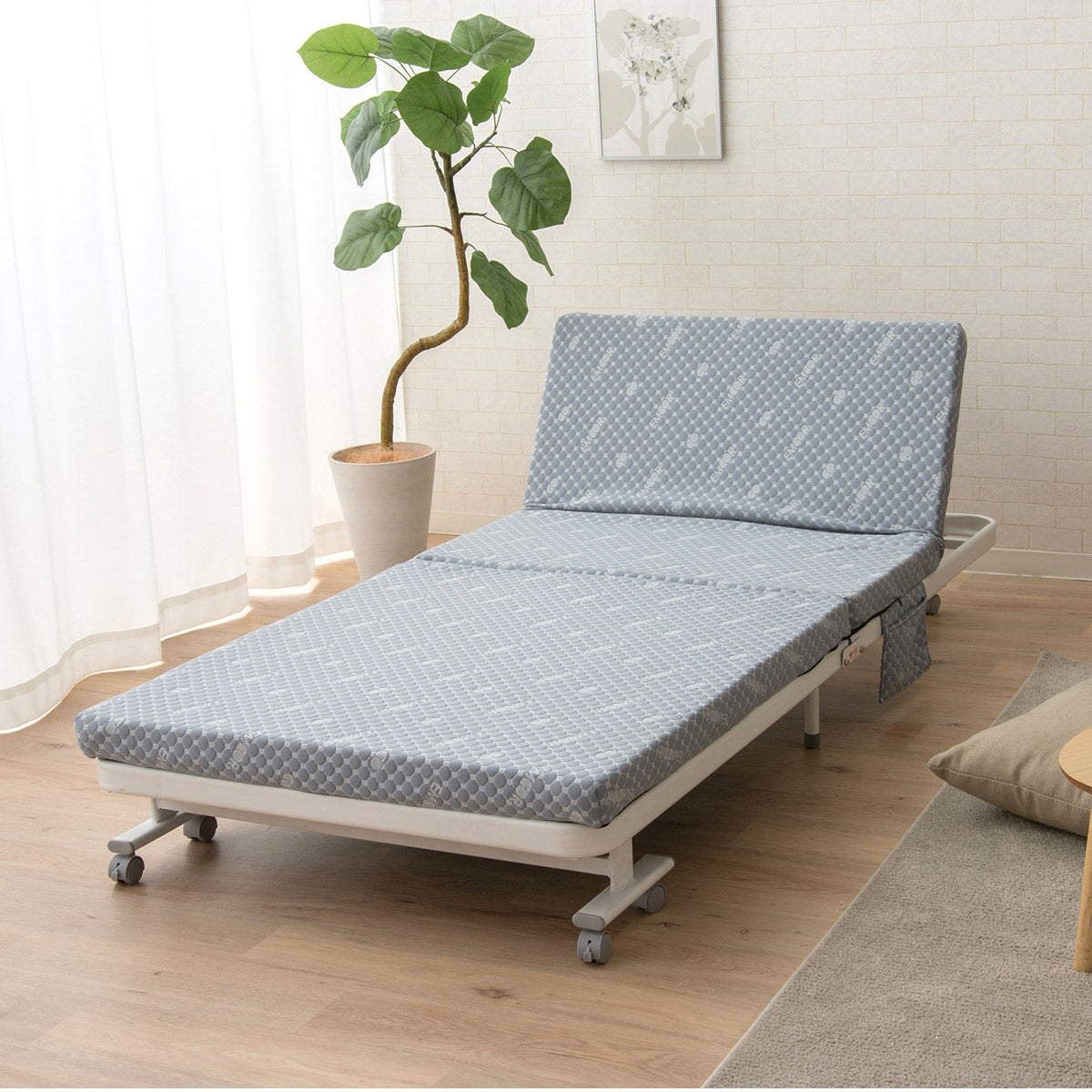 引き取り限定 箱無 リクライニング 折りたたみシングルベッド