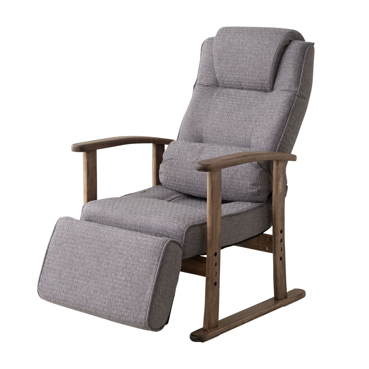 ポケットコイル 高座椅子 「かなた」 調節できるオットマン付き 無段階