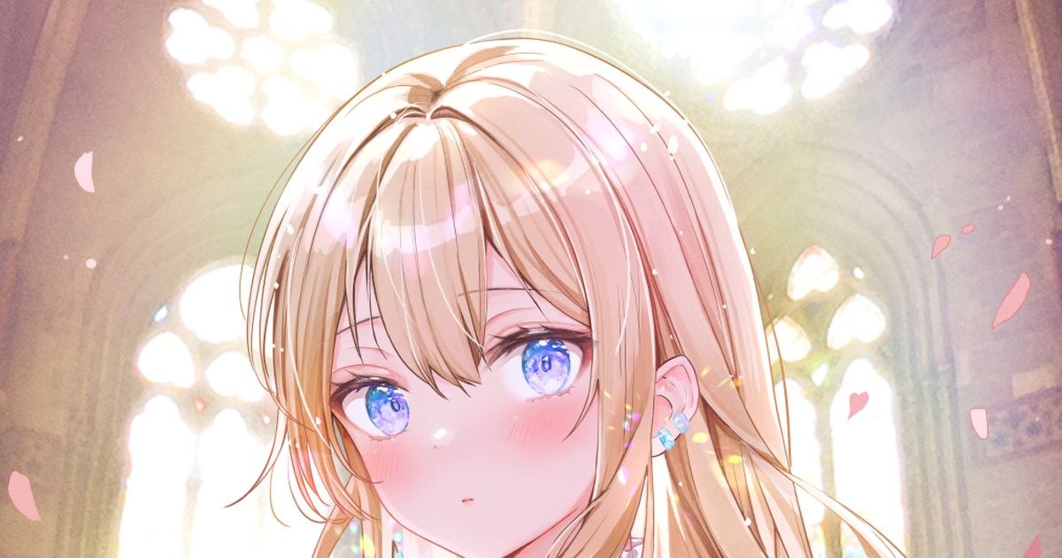 金髪ロング女子のイラスト特集