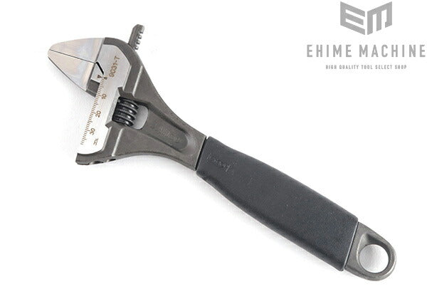 日本正規品 バーコ 大口モンキーレンチ 最大口開き38mm 薄口ブラック