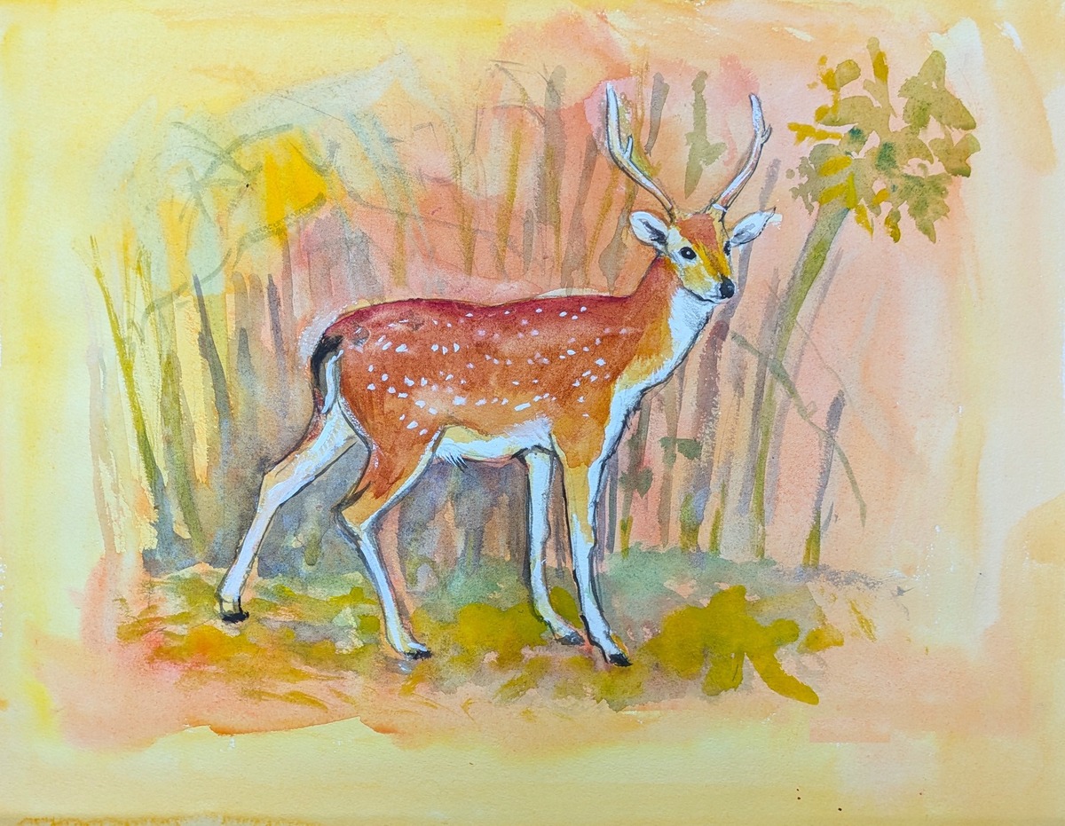 鹿」 by はまだ みわ｜Artmeter｜暮らしを彩るアートが、きっと見つかる