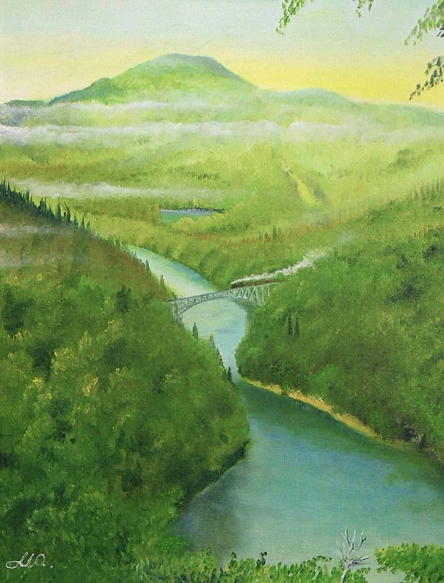 五月の(さつき)只見川風景 P-12」 by 渡辺 正重｜Artmeter｜暮らしを