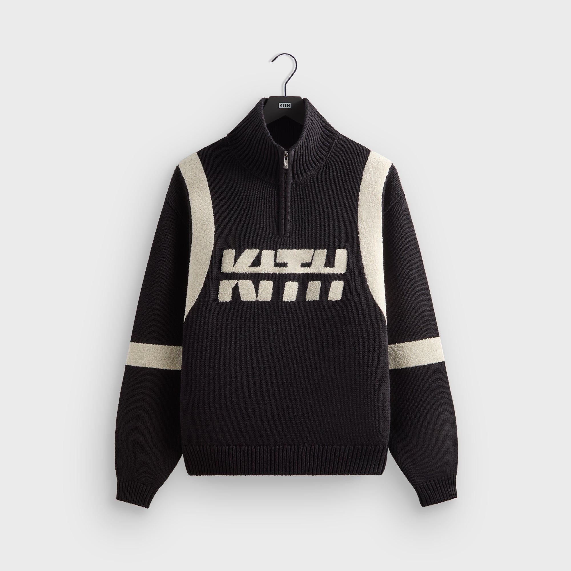 Kith Racer Quarter Zip Wyona Sweater - Black – Kith Europe