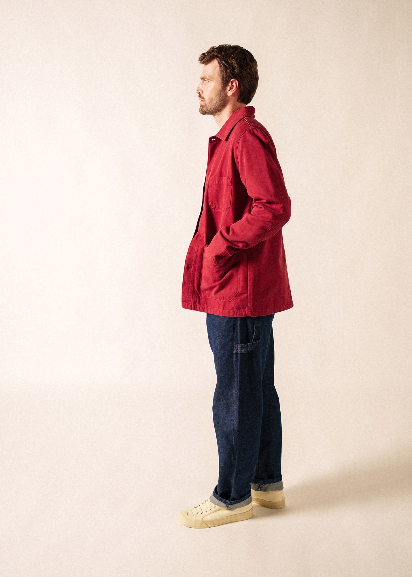 Sirocco fisherman's jacket buttoned, in cotton canvas | SAINT