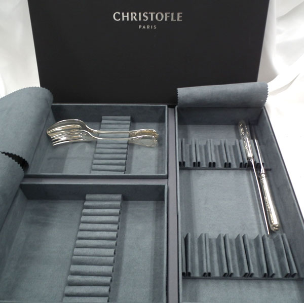 クリストフル シルバーコーティング カトラリーセット 収納ケース付き