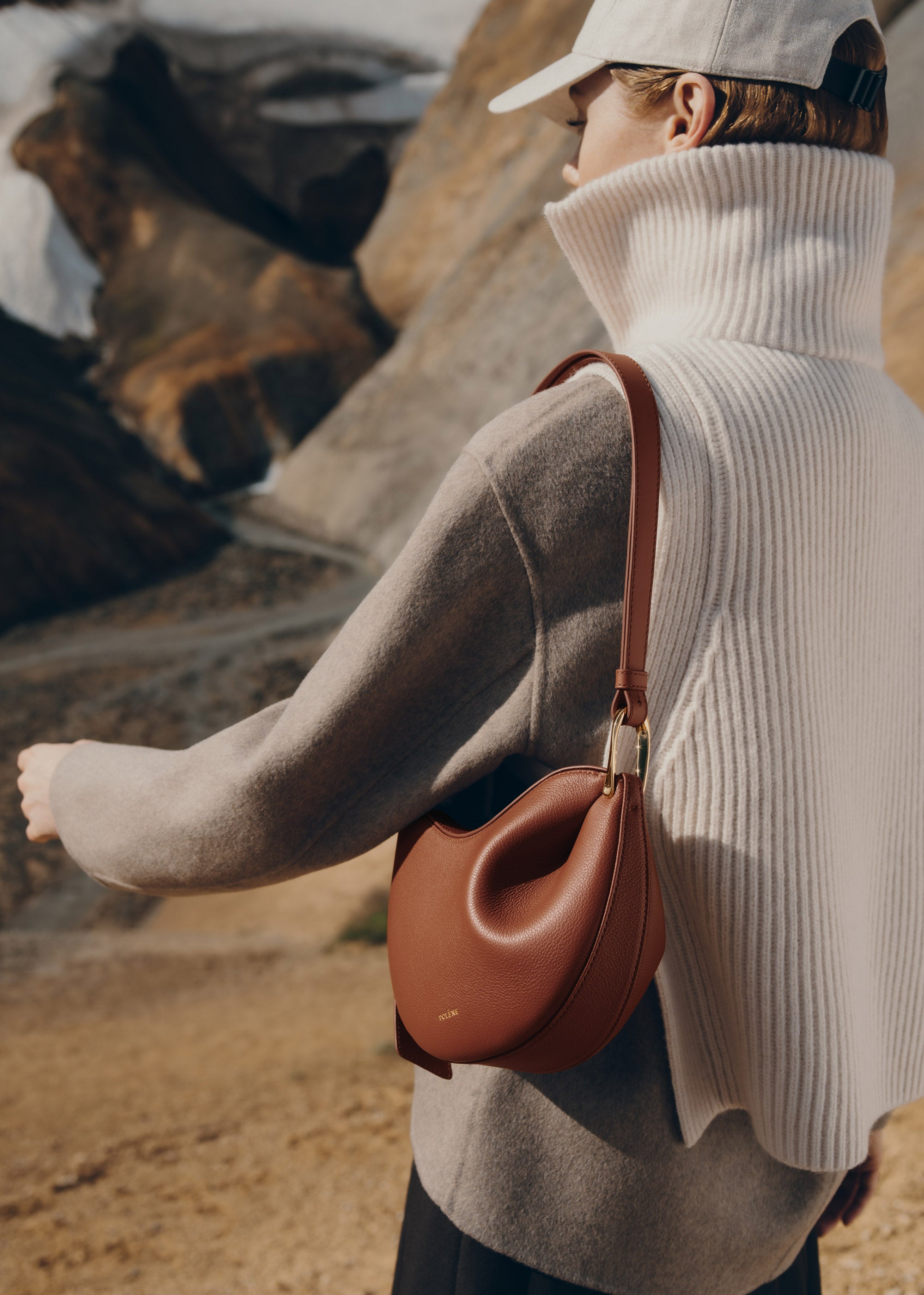 Polène | Bag - Tonca - Textured Cognac – Polène EU