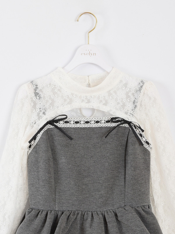 レース付きティアードミニワンピース｜evelyn（エブリン）公式通販サイト