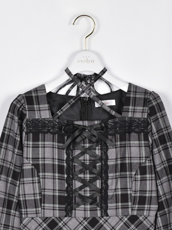 フロントリボンチェックロンパース｜evelyn（エブリン）公式通販サイト