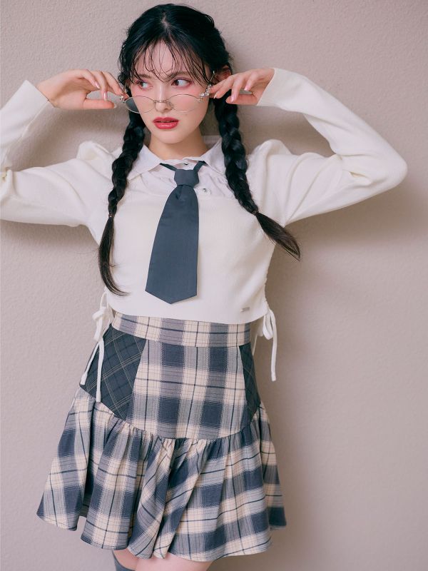 Check Gather Mini Skirt｜evelyn（エブリン）公式通販サイト