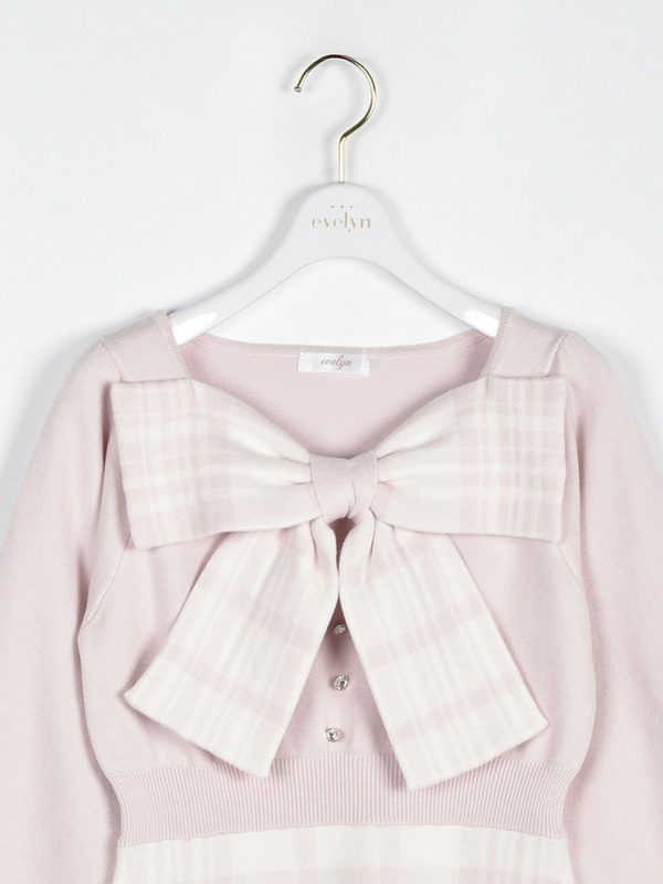 リボンチェックニットワンピース｜evelyn（エブリン）公式通販サイト